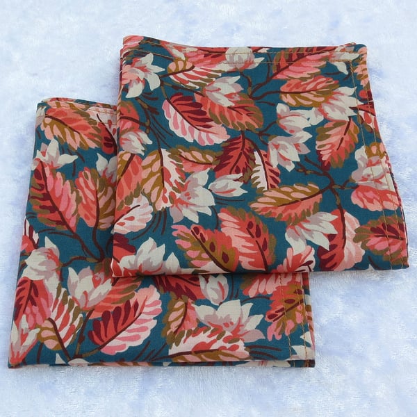 Liberty Lawn napkins, reversible napkins, set of two, double sided napkins