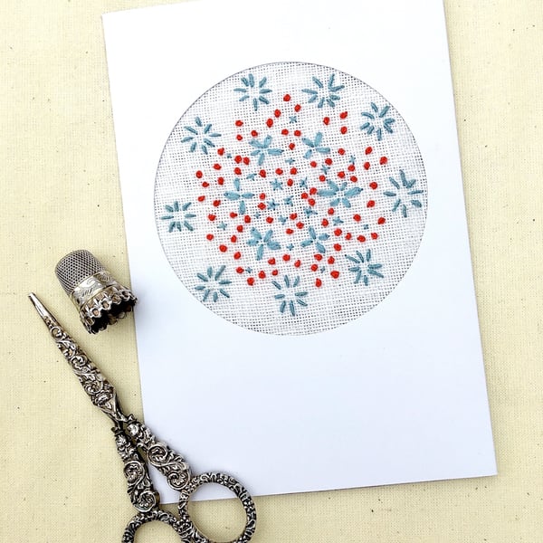 April Birthday Embroidered Daisy Chain Card 