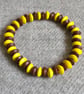 Yellow and Brown Rondelle Elastic Bracelet - Image 3