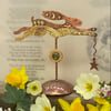 Decorative Copper & Brass Hare with Peridot