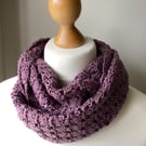 Lacy infinity circle scarf in wool and silk 