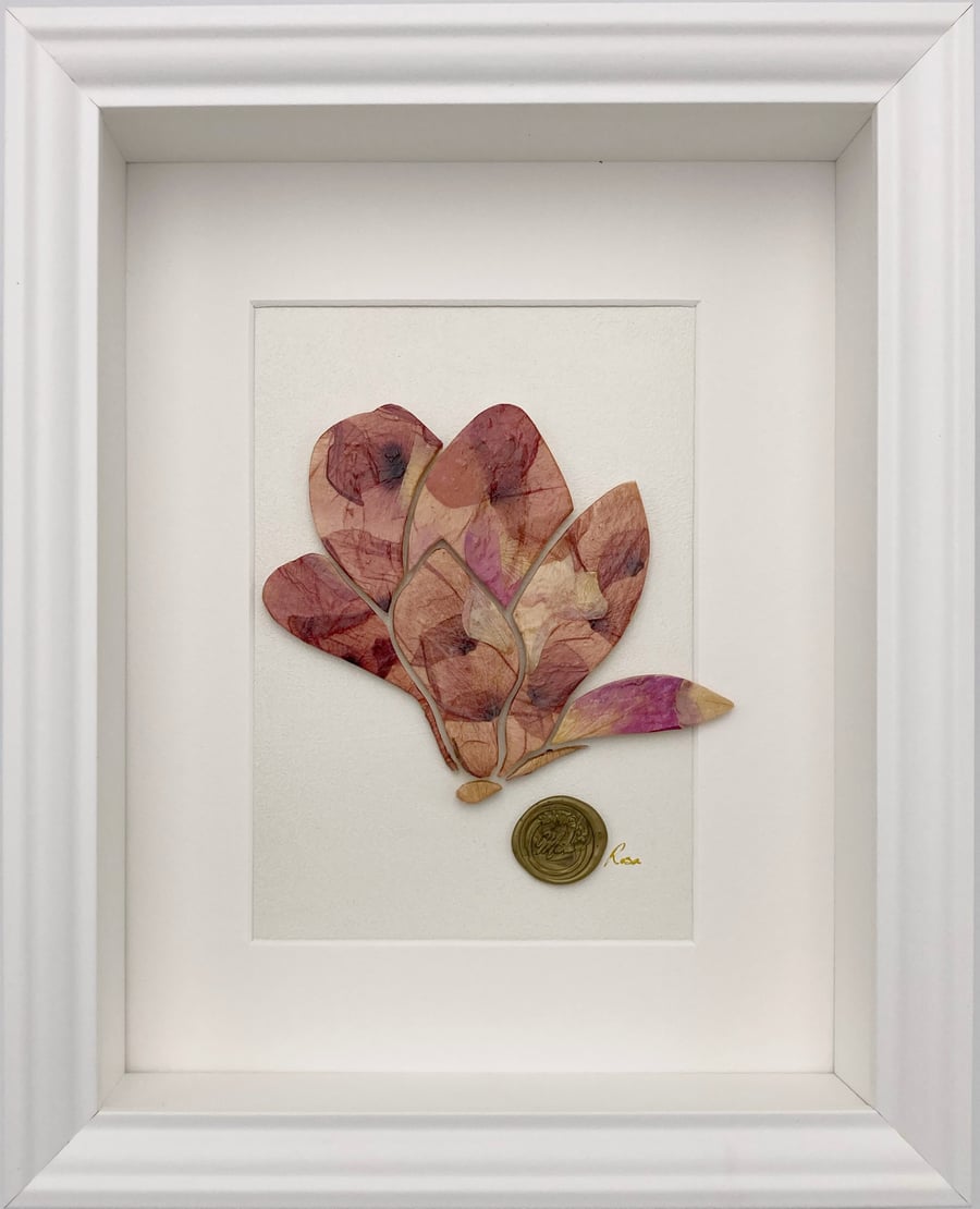 Bois-de-Vincennes, botanical artwork made of poppy and rose petals