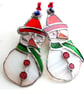SOLD 241206 Snowman Christmas Tree Stained Glass Xmas decoration - Image 3