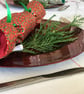 Reusable Christmas Party Crackers. Set of 4 in Holly fabric - Image 2