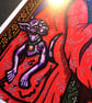 Vampire and a Sphinx Cat - A5 Art Print - Image 3