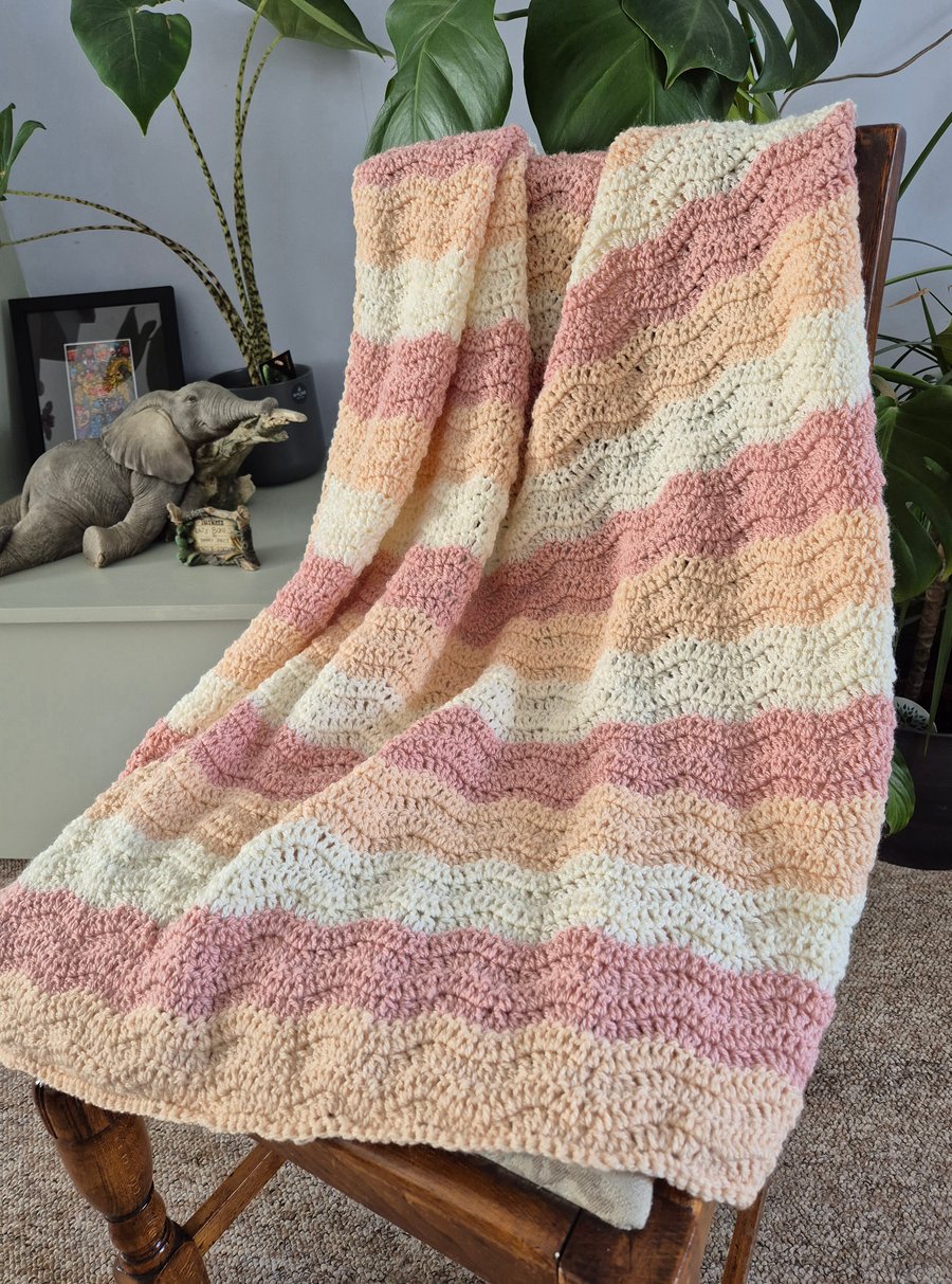 Buttermilk crochet baby blanket, handmade newborn gifts