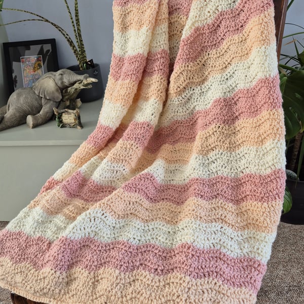 Buttermilk crochet baby blanket, handmade newborn gifts