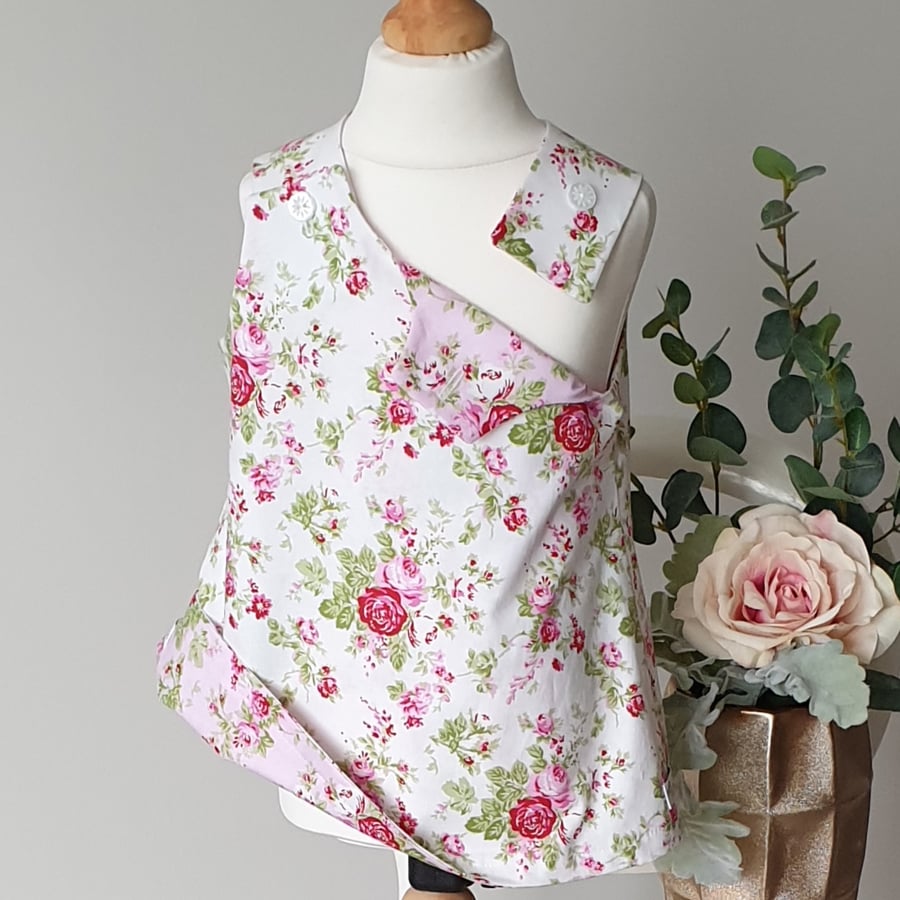 Age 4-5 years Joleen Handmade Reversible Pinafore Dress - Summer Floral 