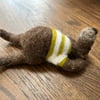 Needle Felted bear relaxing 