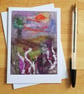 Needle Felt Landscape Card - Textile Art Countryside Greeting Card