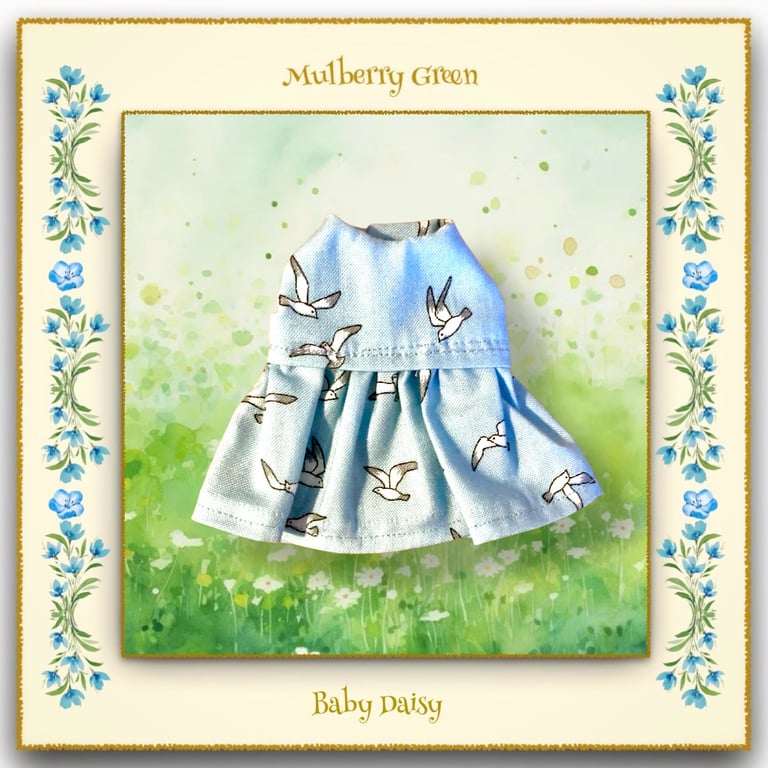Pale Blue Seagull Dress for Baby Daisy 