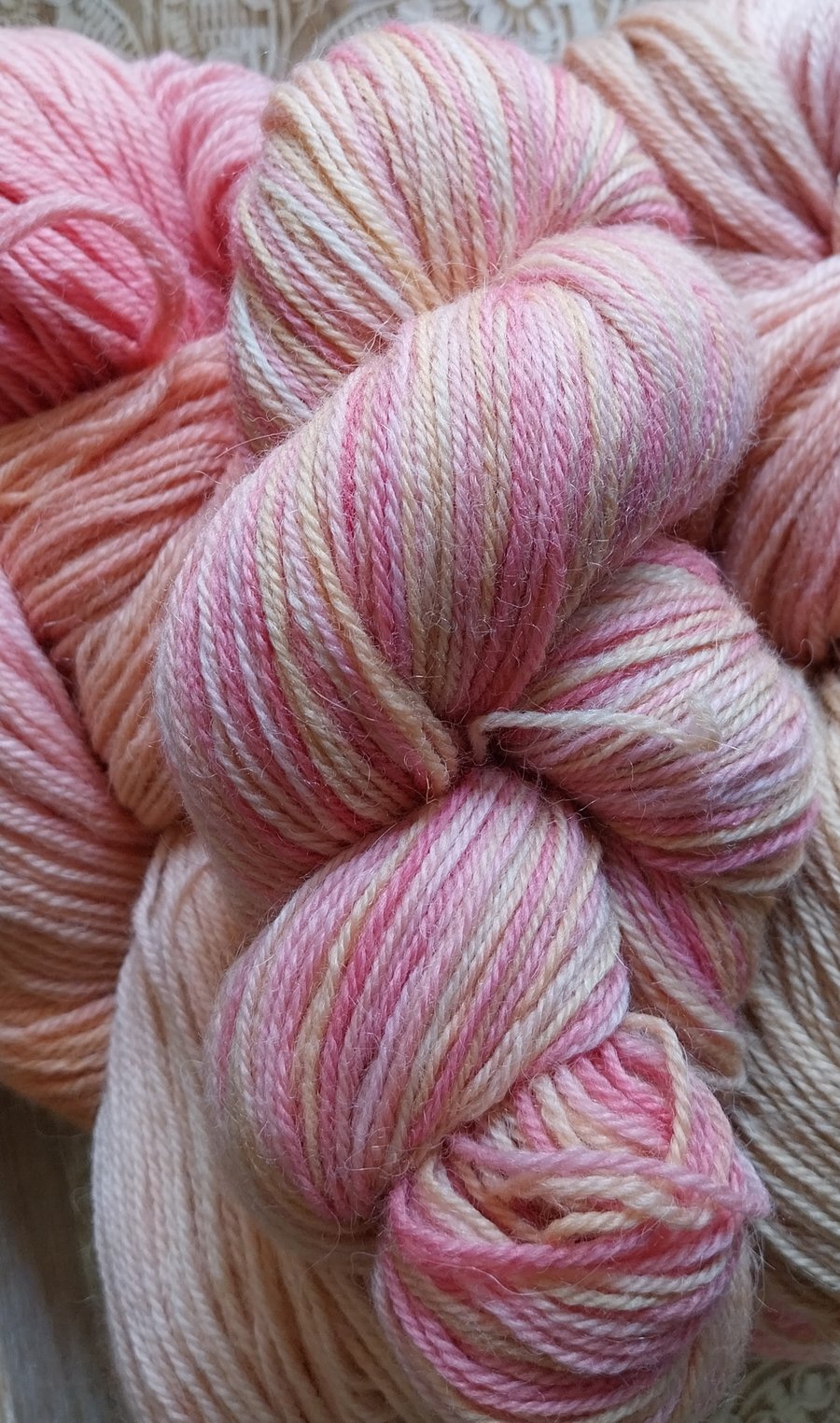 100g Hand-dyed 4PLY Wool Alpaca blend sock wool SUNSET GLOW 