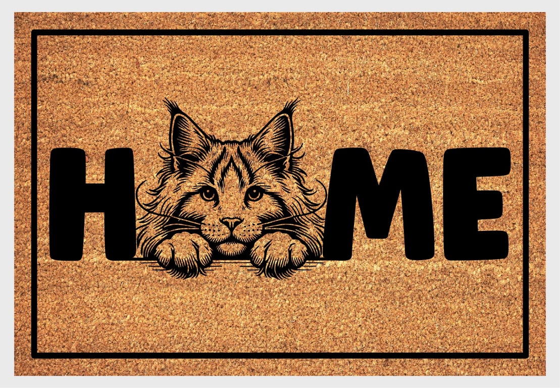 Maine Coon Cat Home Door Mat No.3 - Maine Coon Cat Welcome Mat - 3 Sizes