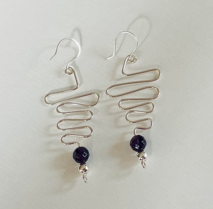 Amethyst squiggle earrings 