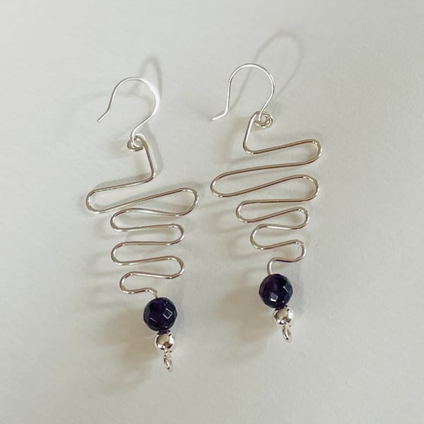 Amethyst squiggle earrings 