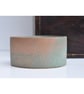 Small Concrete Bowl: NEW Handmade Minimalist Cylinder Jewelry Dish Green and Ora