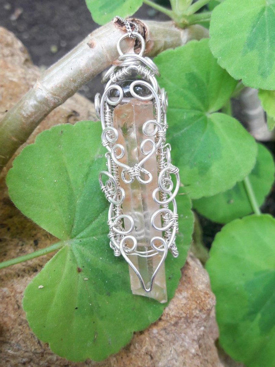 SALE 50% OFF: Abstract Crystal Point Pendant - Sterling Silver 