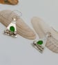 Triangle pebble and sea glass earrings sterling silver drop - Image 3