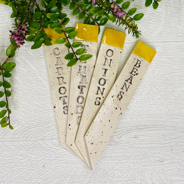 Ceramic veg markers - set of 4