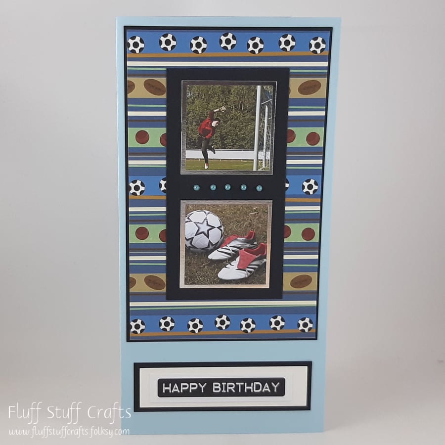 Handmade football themed birthday card