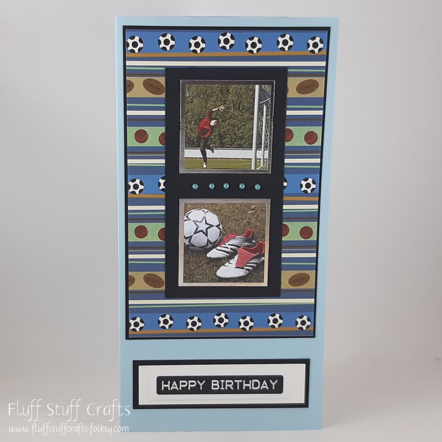 Handmade football themed birthday card 