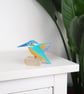 Kingfisher wall hangings, set of 2 flying miniature birds, British birds. - Image 7
