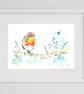 The Faithful Robin watercolour print, bird painting, ink drawing - Image 6