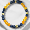 Citrine and Lapis Lazulii Stretch Gemstone Bracelet