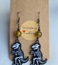Quirky Dinosaur Earrings - T Rex Skelly design 1 - Image 4