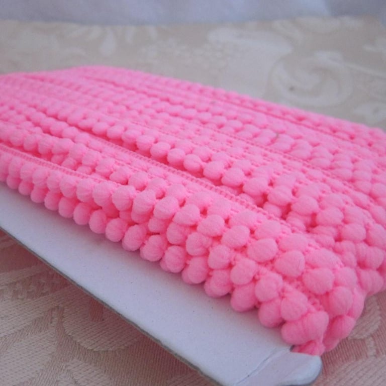Bright Pink Mini Pompom Trim