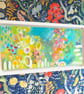Neighbours Hollyhocks - Original Abstract Floral Painting in Peach and Lemons - Image 4