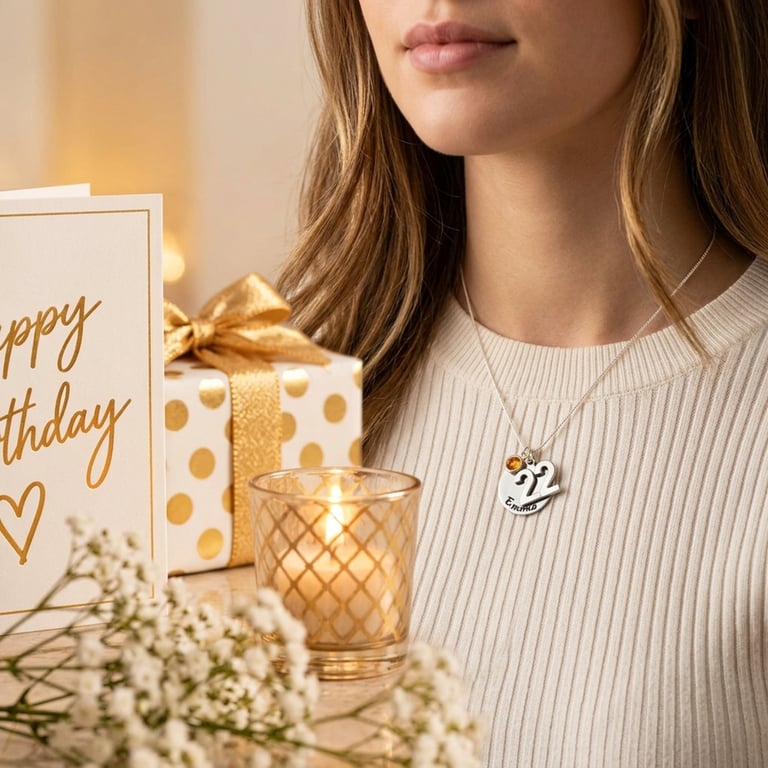 22nd Birthday Gift - Personalised Necklace - Daughter Sister Granddaughter Niece