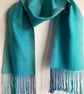  Turquoise Sea Cotton Herringbone Summer Scarf