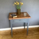 Vintage Wooden Sewing Table with Tapered Legs