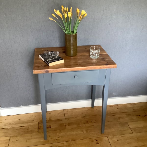 Vintage Wooden Sewing Table with Tapered Legs