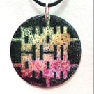 ‘Double Happiness’ Symbol Circular Enamelled Pendant - 'Perfectly Imperfect'