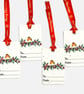 Set of 4 Plantable Christmas Gift Tags, Seed Paper, Robin & Holly Tags