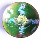 enamelled bowl - cross on green