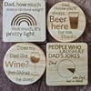 Dad joke coasters - ideal for Father's day- choice of designs