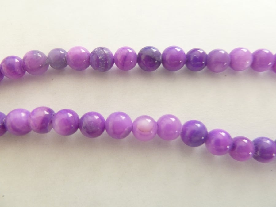 purple shell beads
