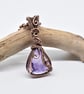 Faceted Amethyst and Copper Wire Wrapped Pendant - Image 1
