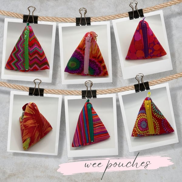 Dinky triangle purses for phone chargers