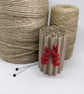 Felted earrings - red coils - Image 1