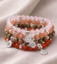 Unakite Bracelet Personalised with Initial, Natural Unakite Healing Crystal Brac - Image 3