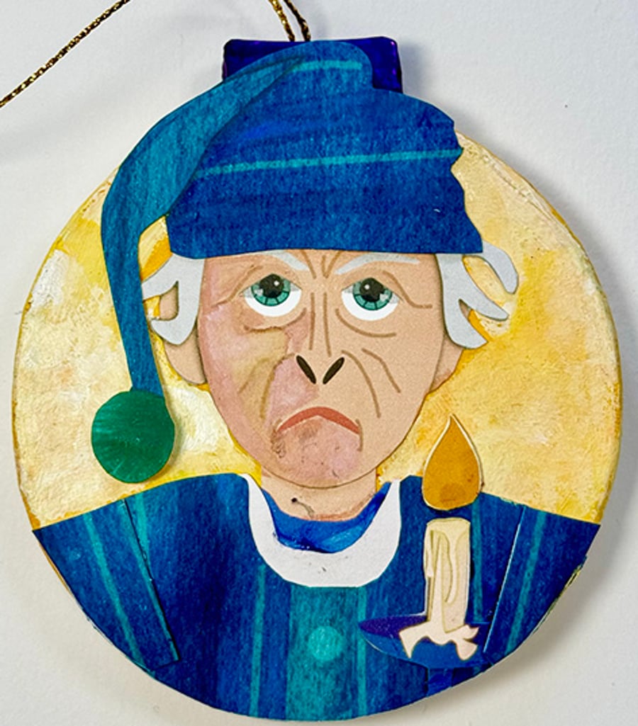 Christmas Ornaments Scrooge-Charles Dickens  Cut Out-Hand Painted