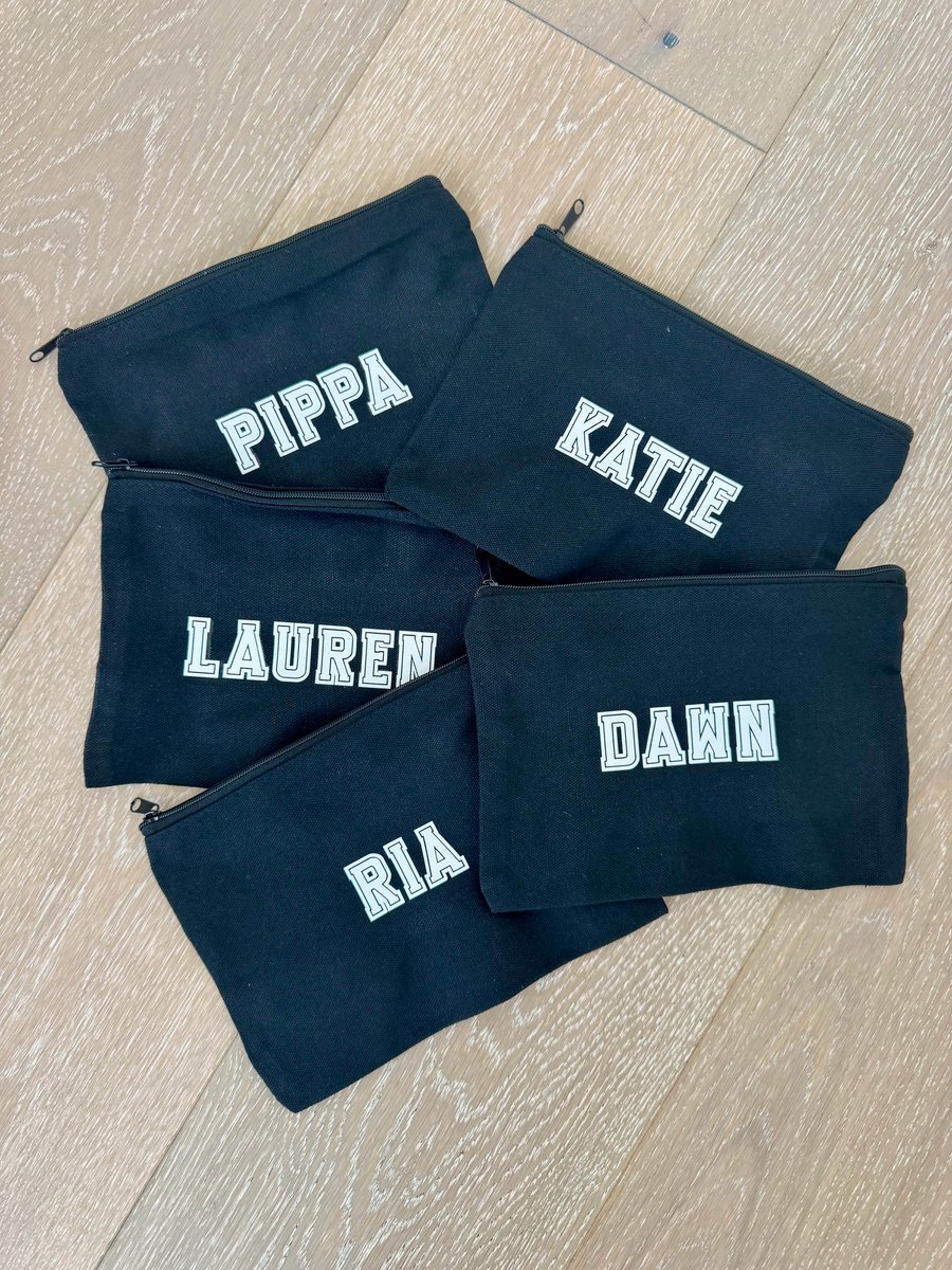 Personalised Bridesmaid Makeup Bag – Custom Name Cosmetic Pouch