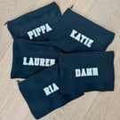 Personalised Bridesmaid Makeup Bag – Custom Name Cosmetic Pouch