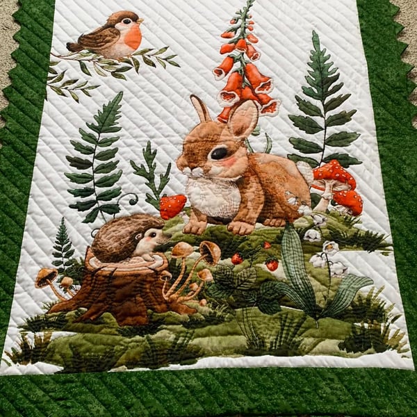 Woodland Babies hand quited 