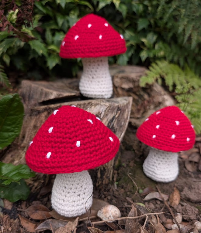 Crochet mushroom decoration 