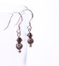  Gemstone crystal earrings - Leopardskin agate sterling silver tiny earrings - Image 1
